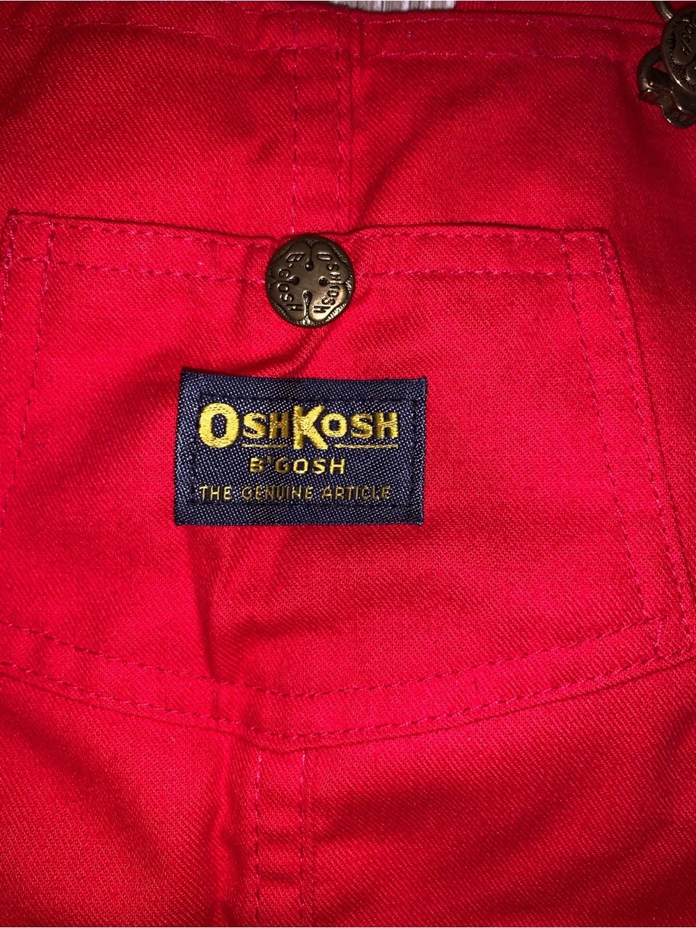 Vintage OshKosh B'gosh Red Shortalls Size: 7/6X Made in U.S.A. 100% Cotton